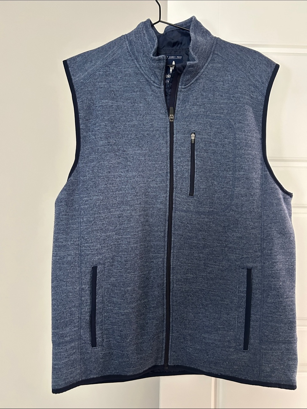 johnnie-O Heathered Navy Zip-Up Men's Vest